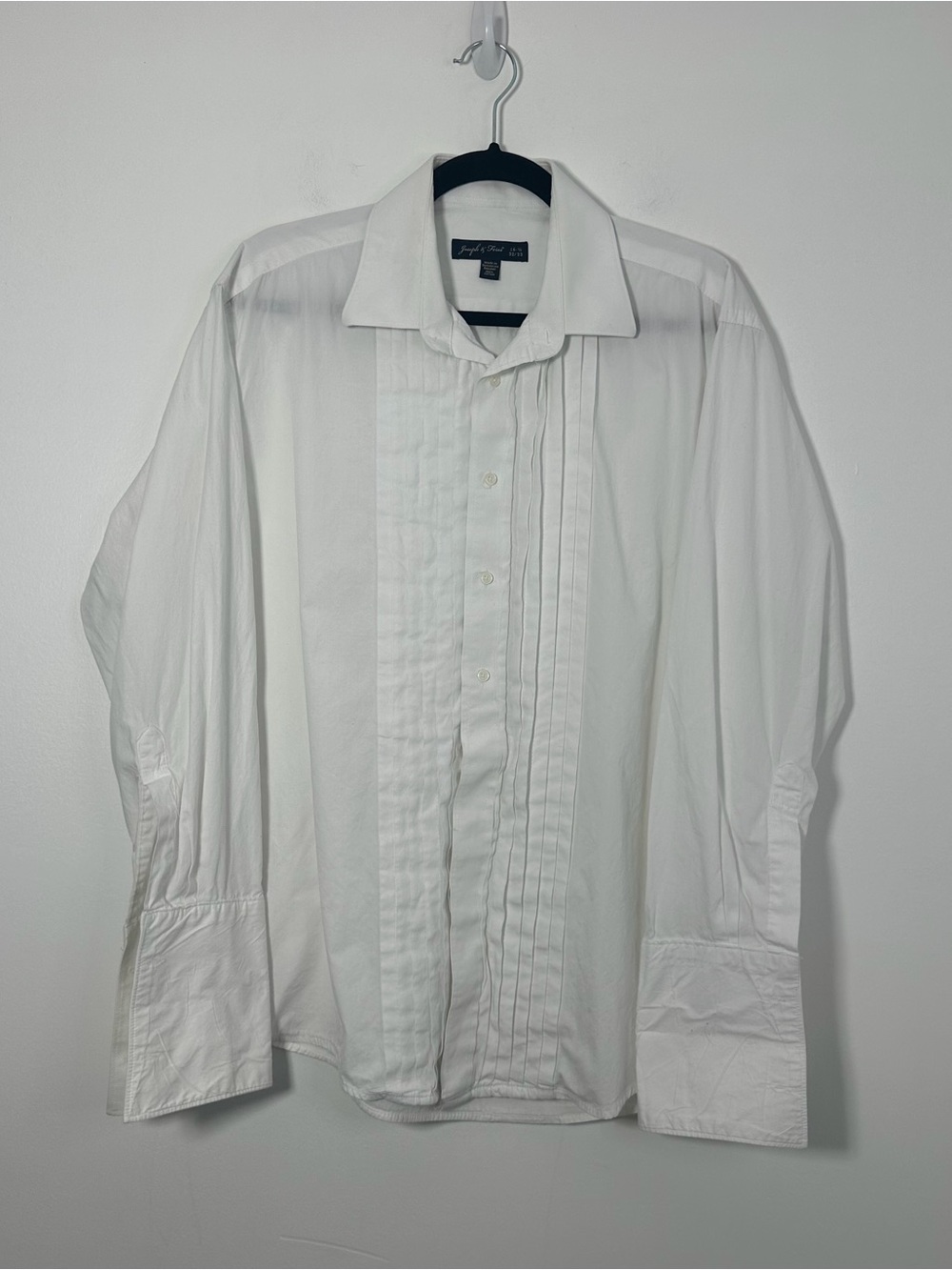 Joseph & Feiss Men’s 16.5 32/33 White Tuxedo Dress Shirt 100% Cotton